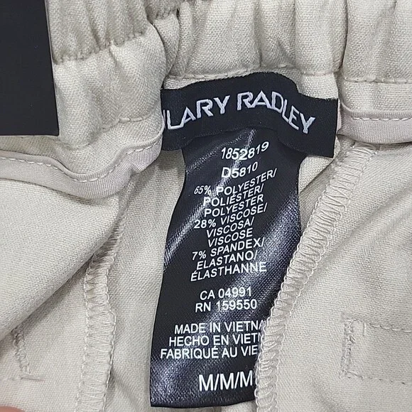 Hilary Radley Womens Pull On Dressy Pants with Pockets Medium Size Light Sand - Picture 8 of 9